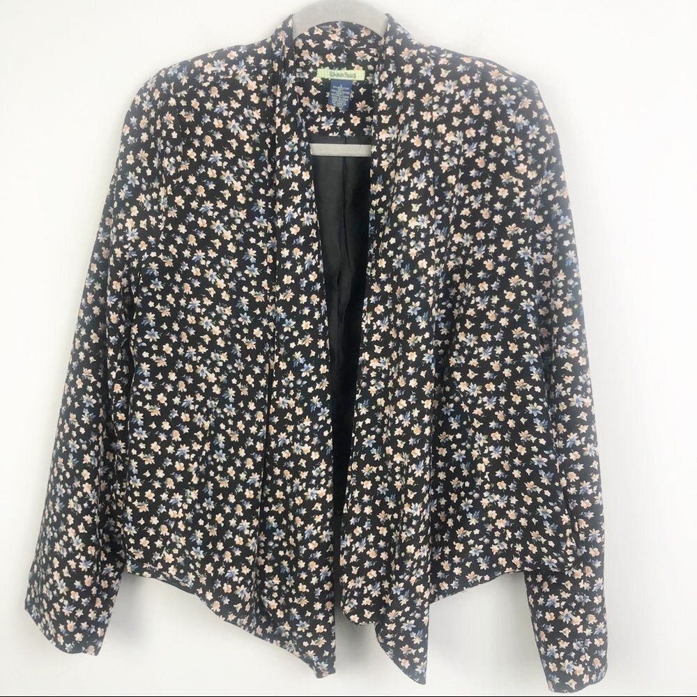 FREE HUG | Mini Floral Print Waterfall Blazer Women’s Size Large